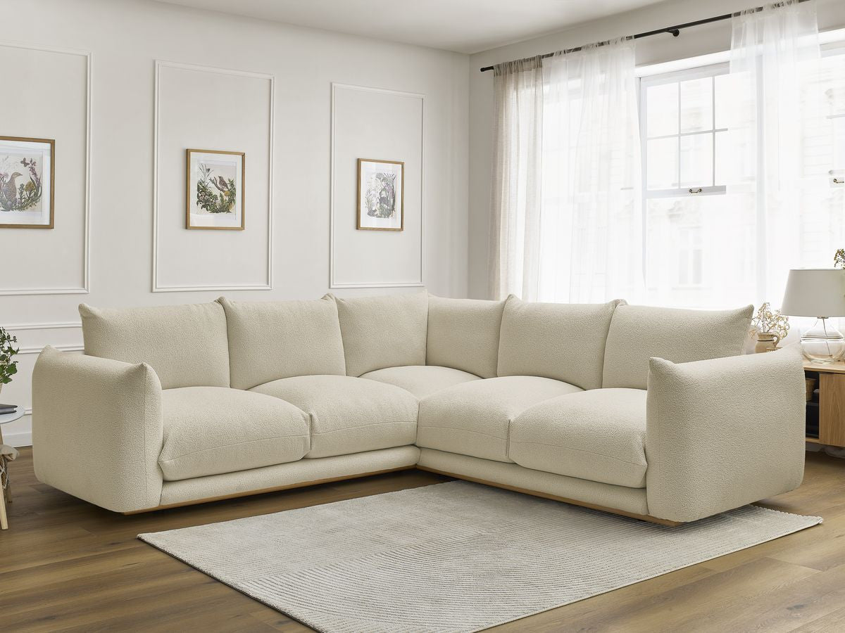 Hjørnesofa ERNEST i bouclé-stoff