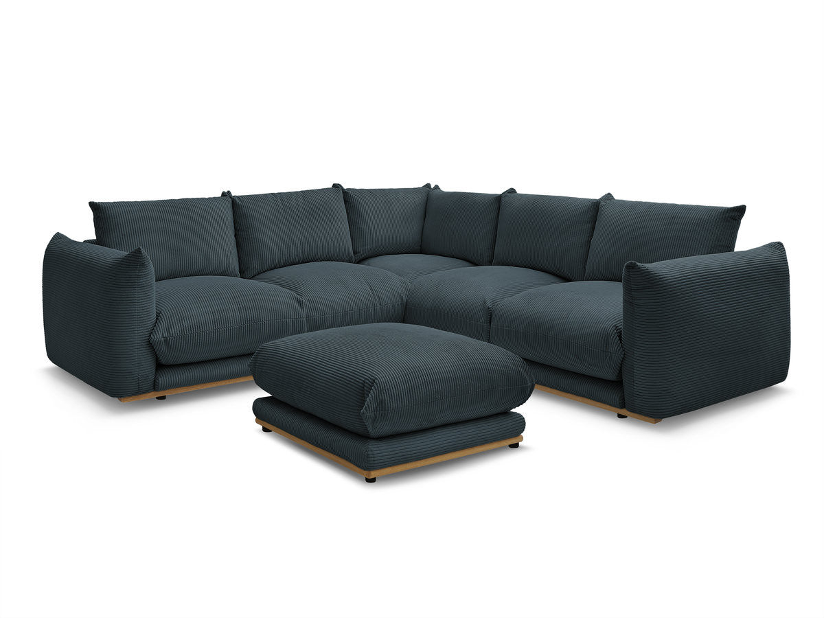 Hjørnesofa ERNEST i kordfløyel med puff