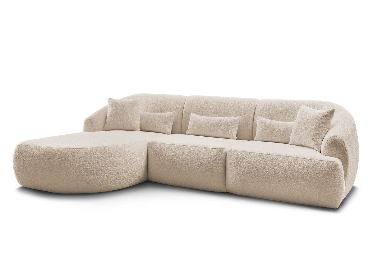 Hjørnesofa ALESIA i bouclé-stoff