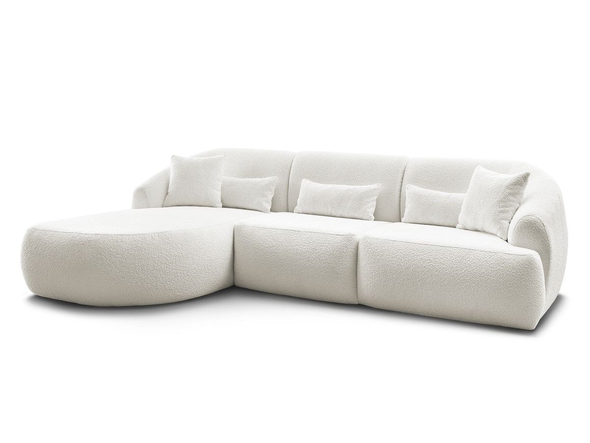 Hjørnesofa ALESIA i bouclé-stoff