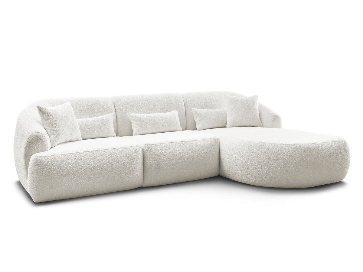 Hjørnesofa ALESIA i bouclé-stoff