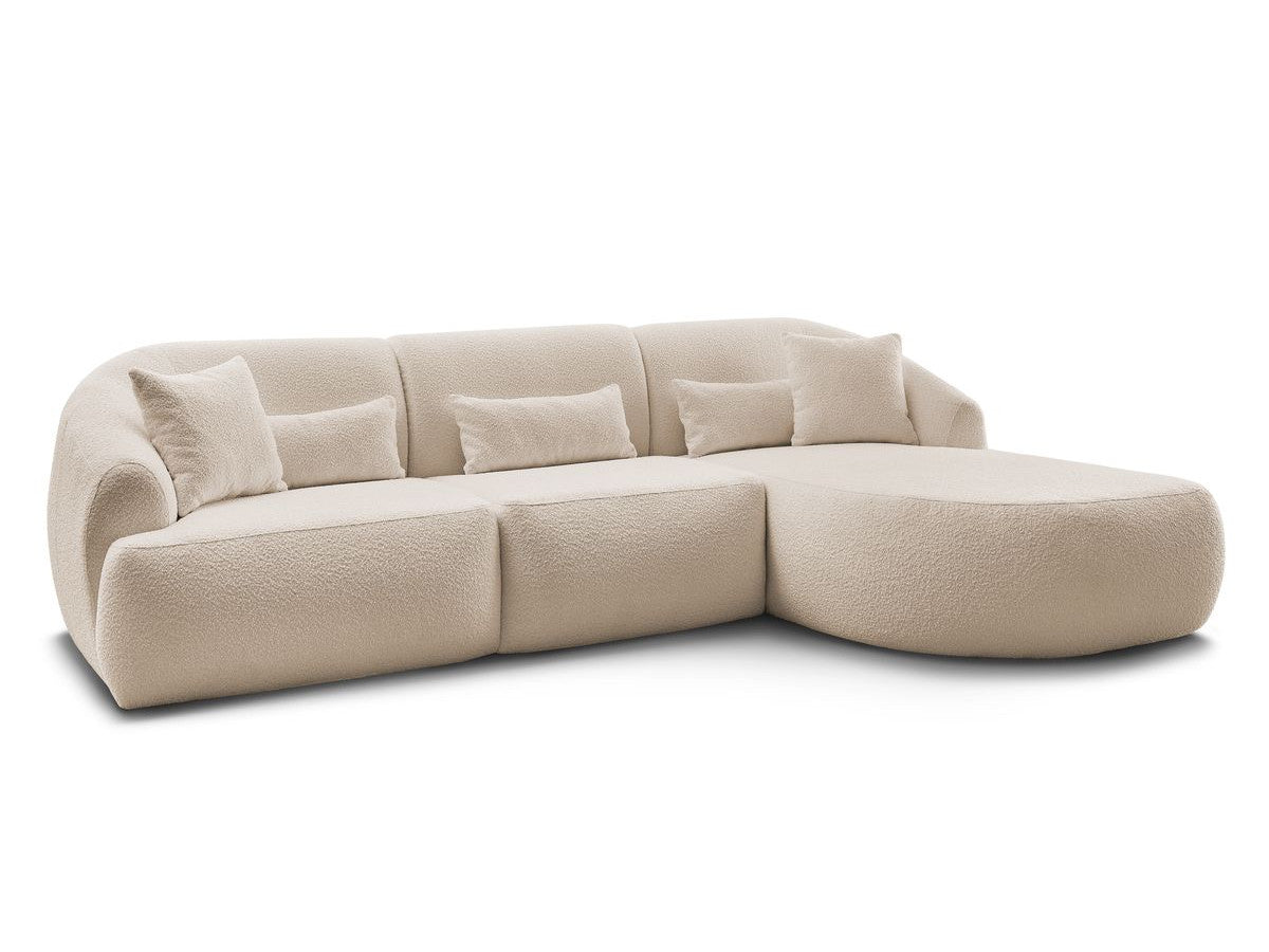 Hjørnesofa ALESIA i bouclé-stoff