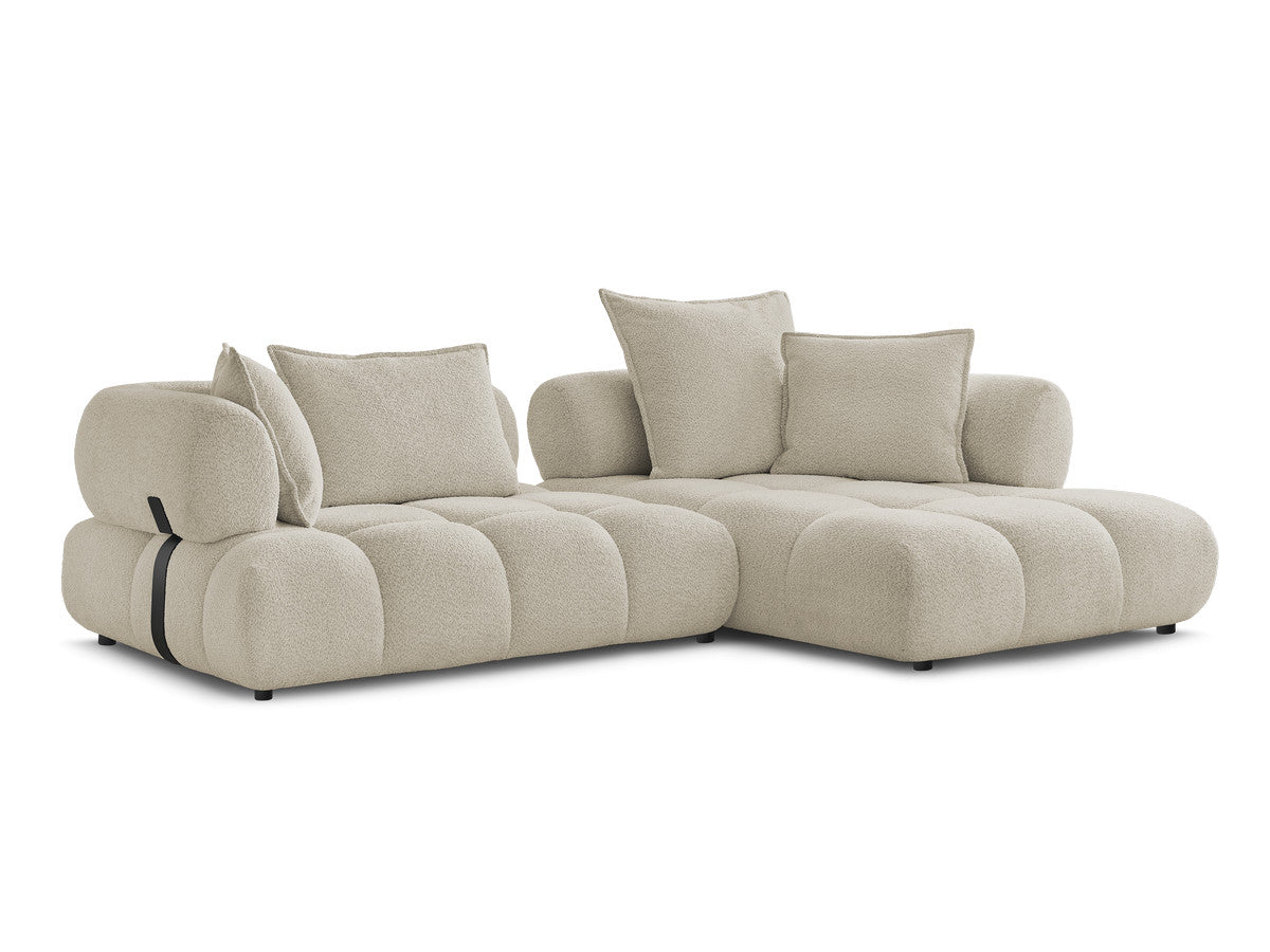 Hjørnesofa ALYA i bouclé-stoff