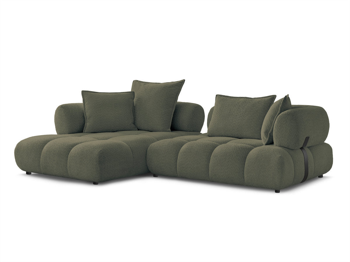 Hjørnesofa ALYA i bouclé-stoff
