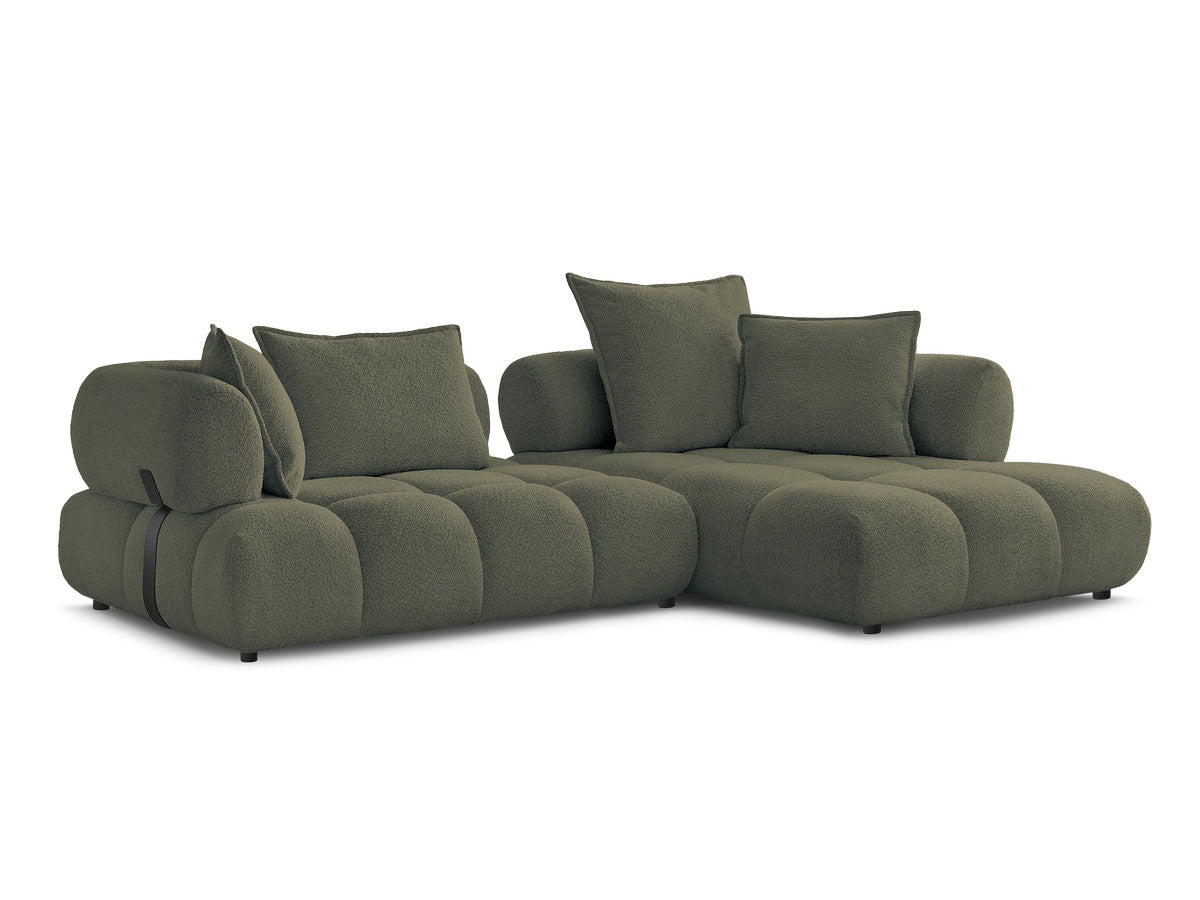 Hjørnesofa ALYA i bouclé-stoff
