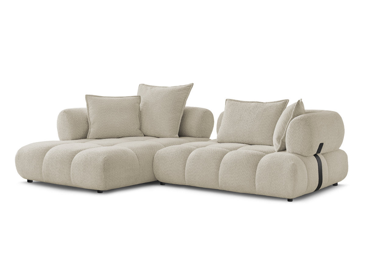 Hjørnesofa ALYA i bouclé-stoff