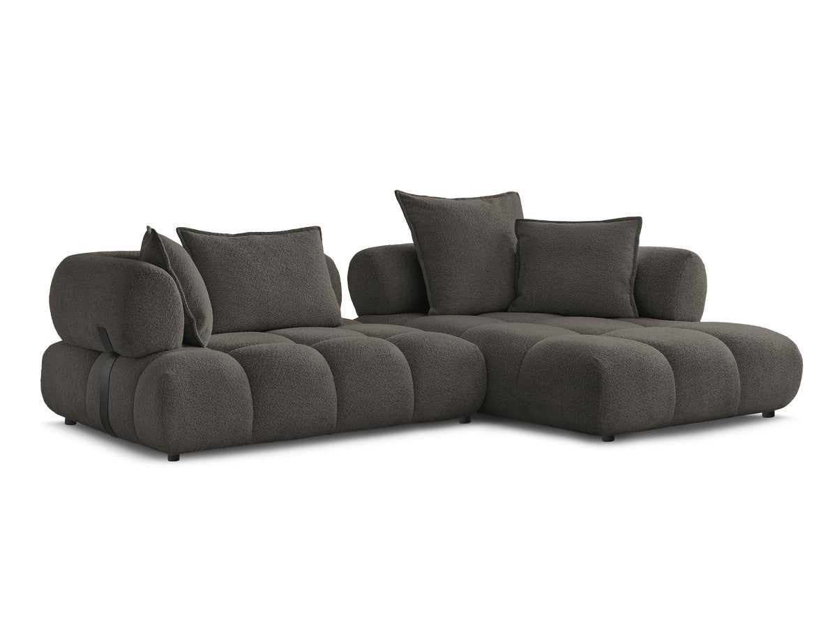 Hjørnesofa ALYA i bouclé-stoff
