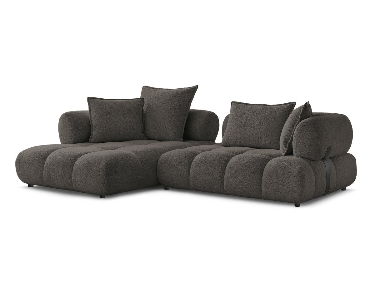 Hjørnesofa ALYA i bouclé-stoff