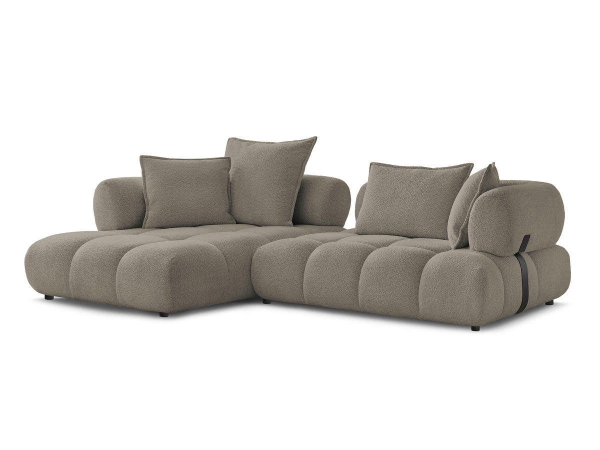 Hjørnesofa ALYA i bouclé-stoff