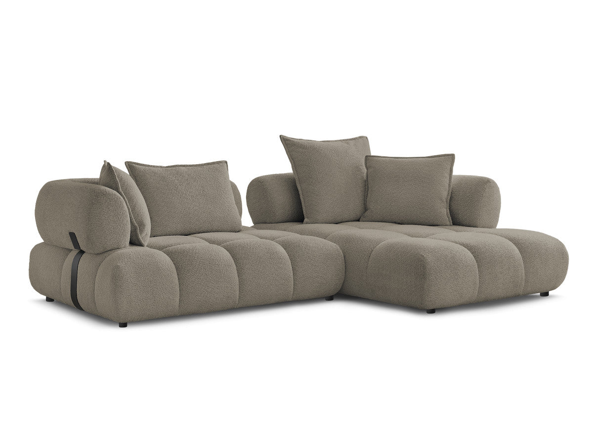 Hjørnesofa ALYA i bouclé-stoff