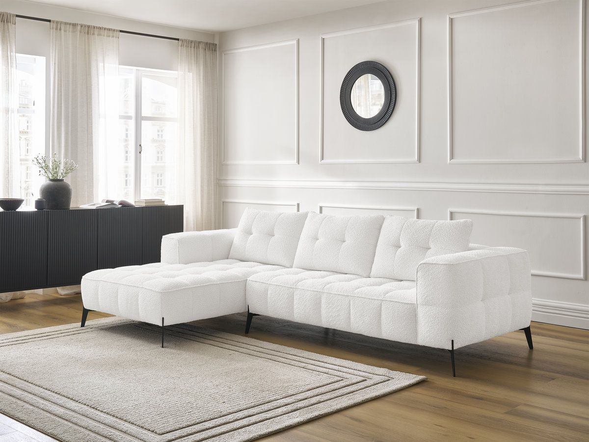 Hjørnesofa ANIS i bouclé-stoff