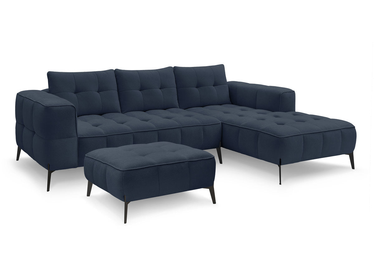 Hjørnesofa ANIS i teksturert stoff med puff