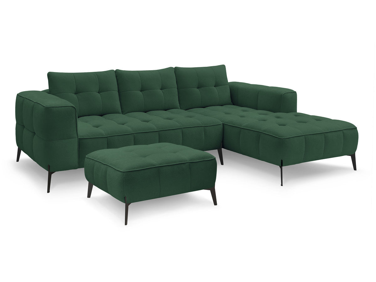Hjørnesofa ANIS i teksturert stoff med puff