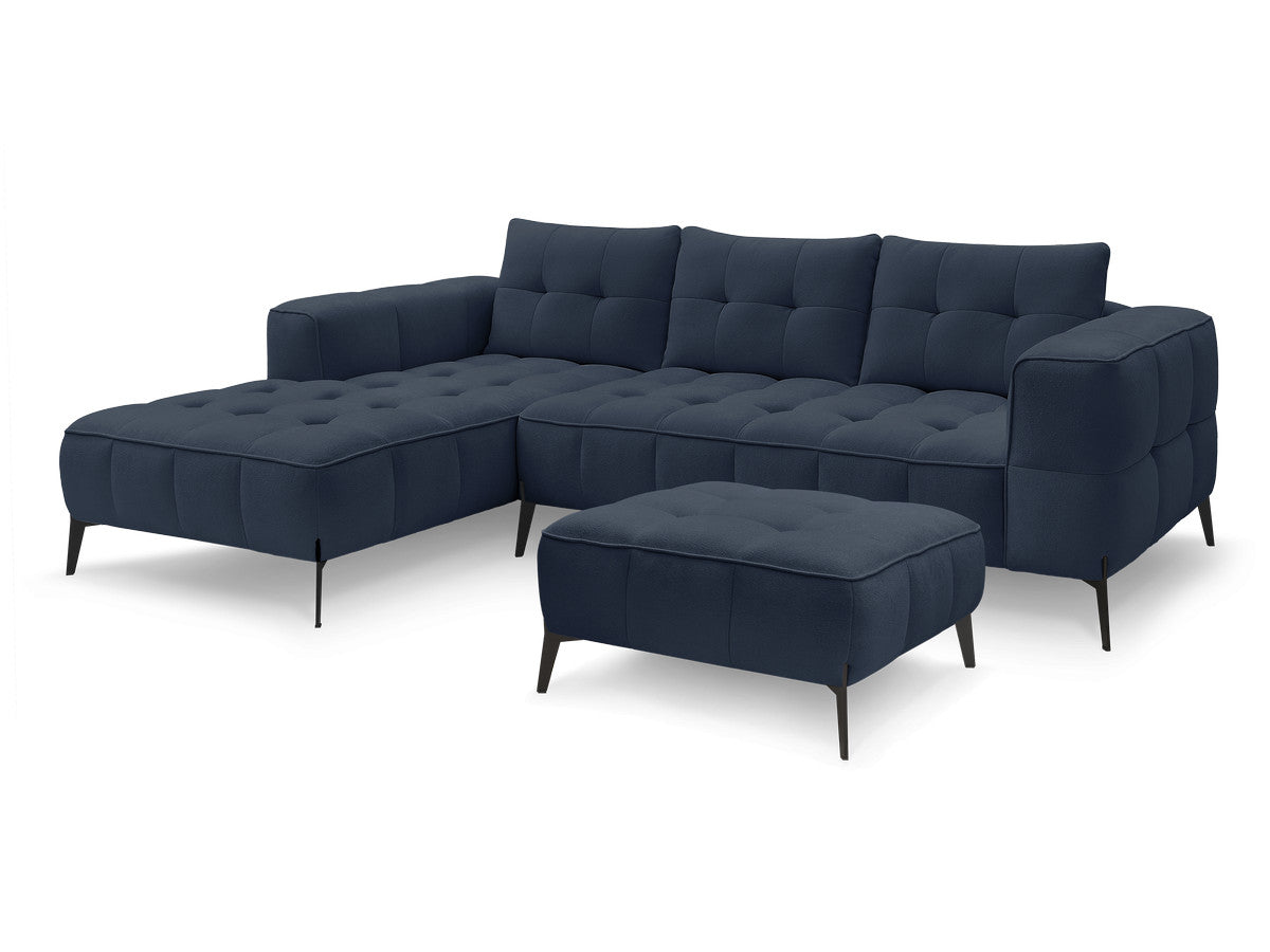 Hjørnesofa ANIS i teksturert stoff med puff