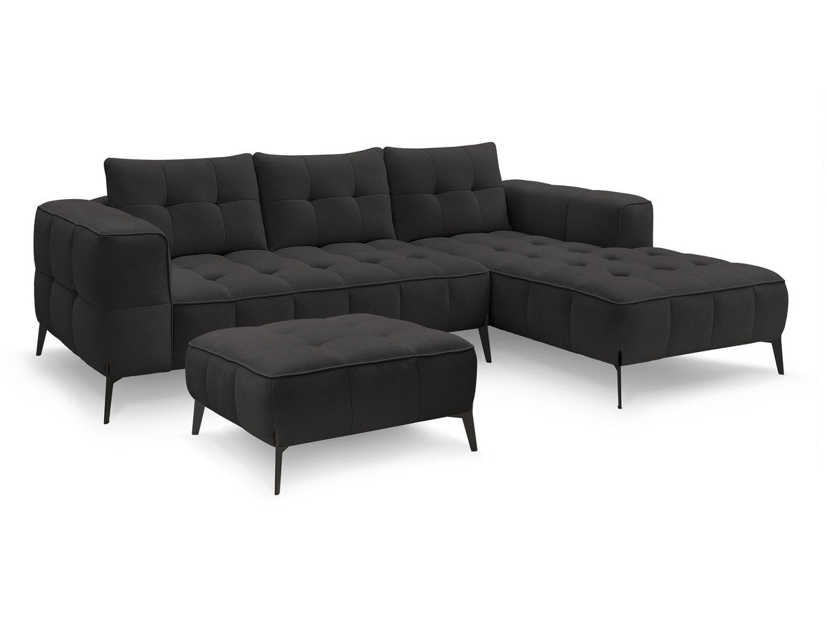 Hjørnesofa ANIS i teksturert stoff med puff