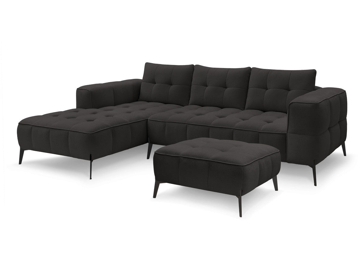 Hjørnesofa ANIS i teksturert stoff med puff