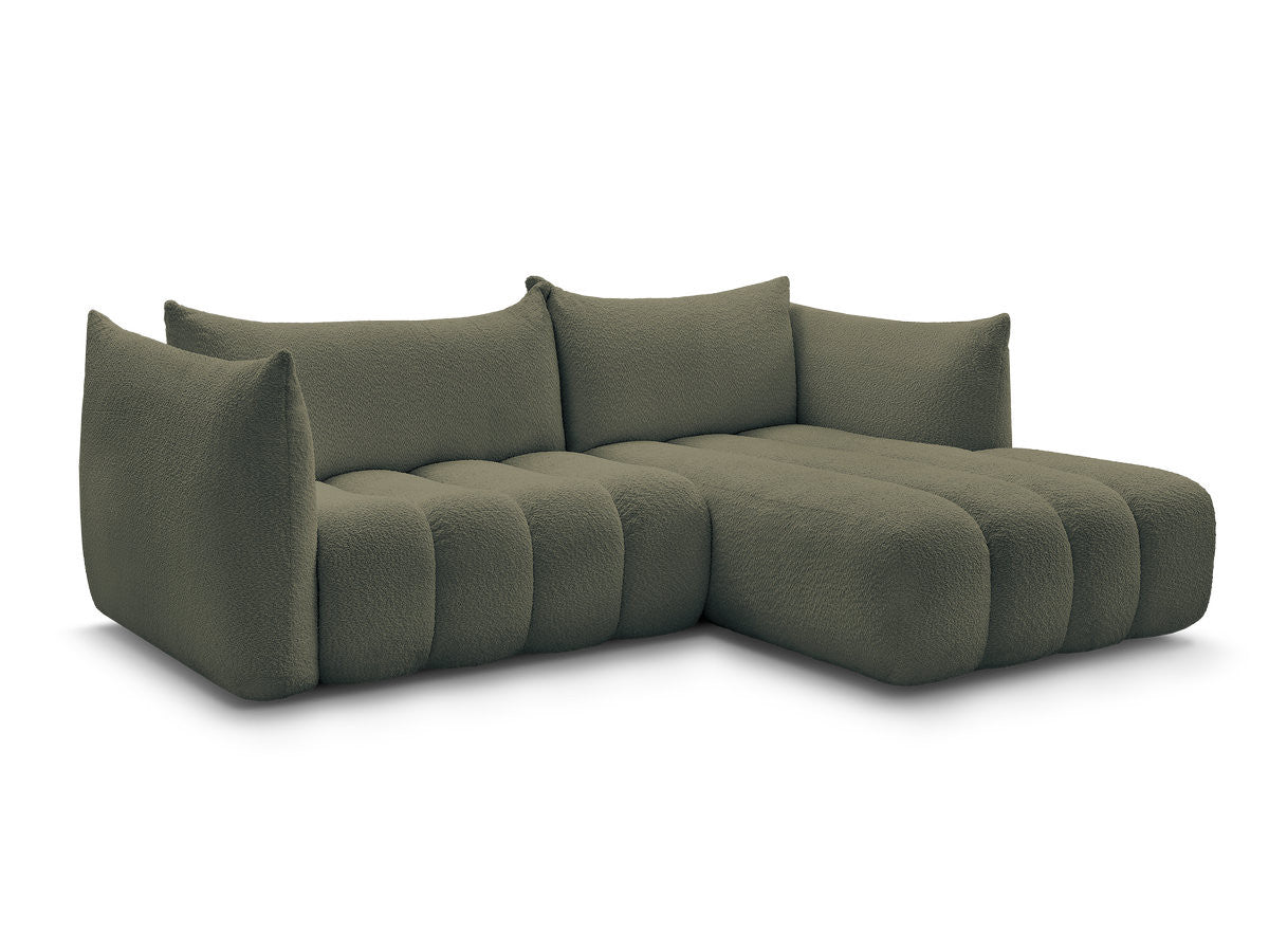 Hjørnesofa AZRA i bouclé-stoff