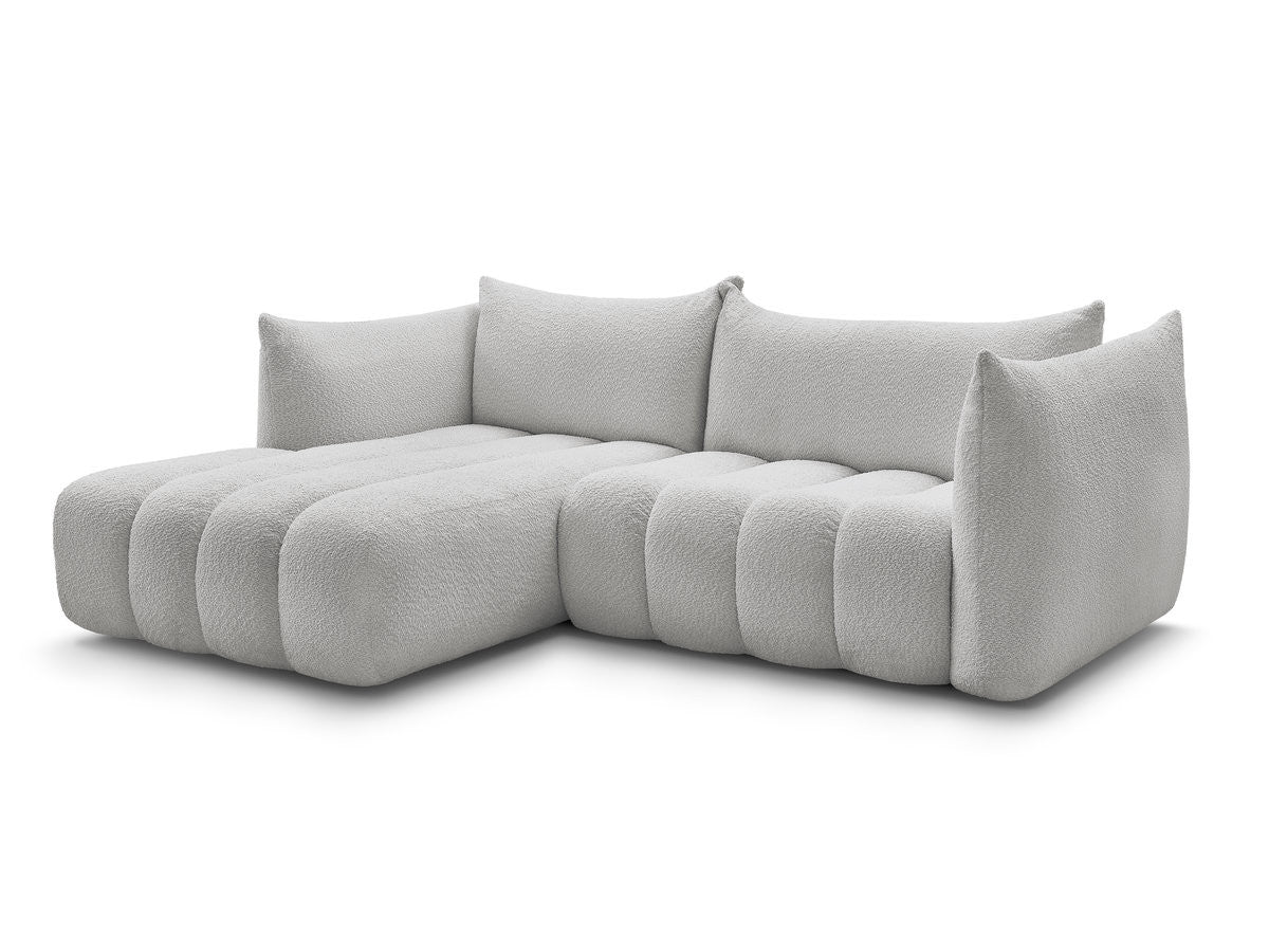 Hjørnesofa AZRA i bouclé-stoff