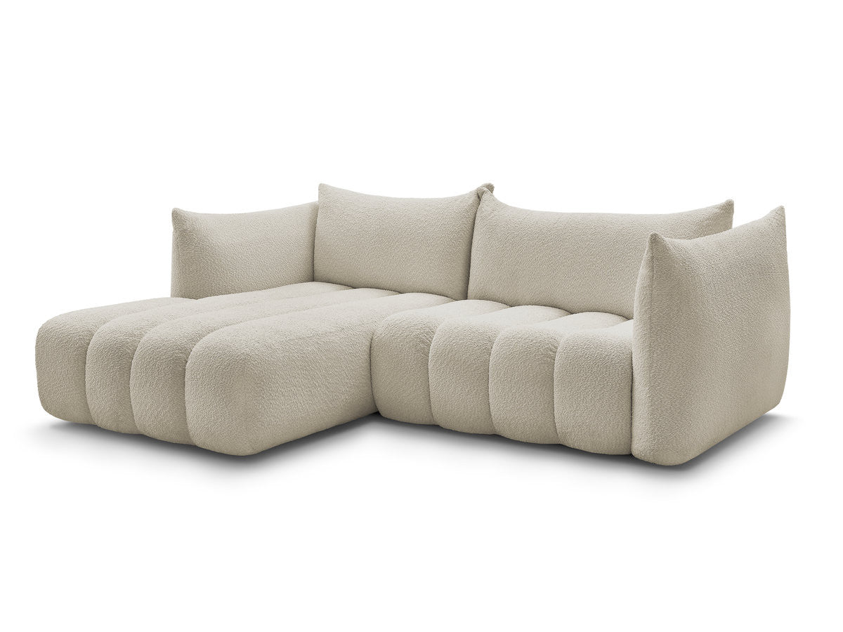 Hjørnesofa AZRA i bouclé-stoff