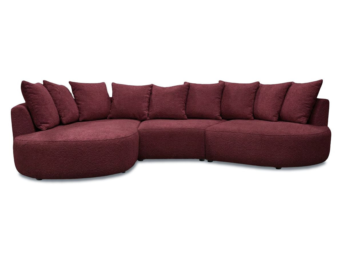 Hjørnesofa CALYPSO i bouclé-stoff