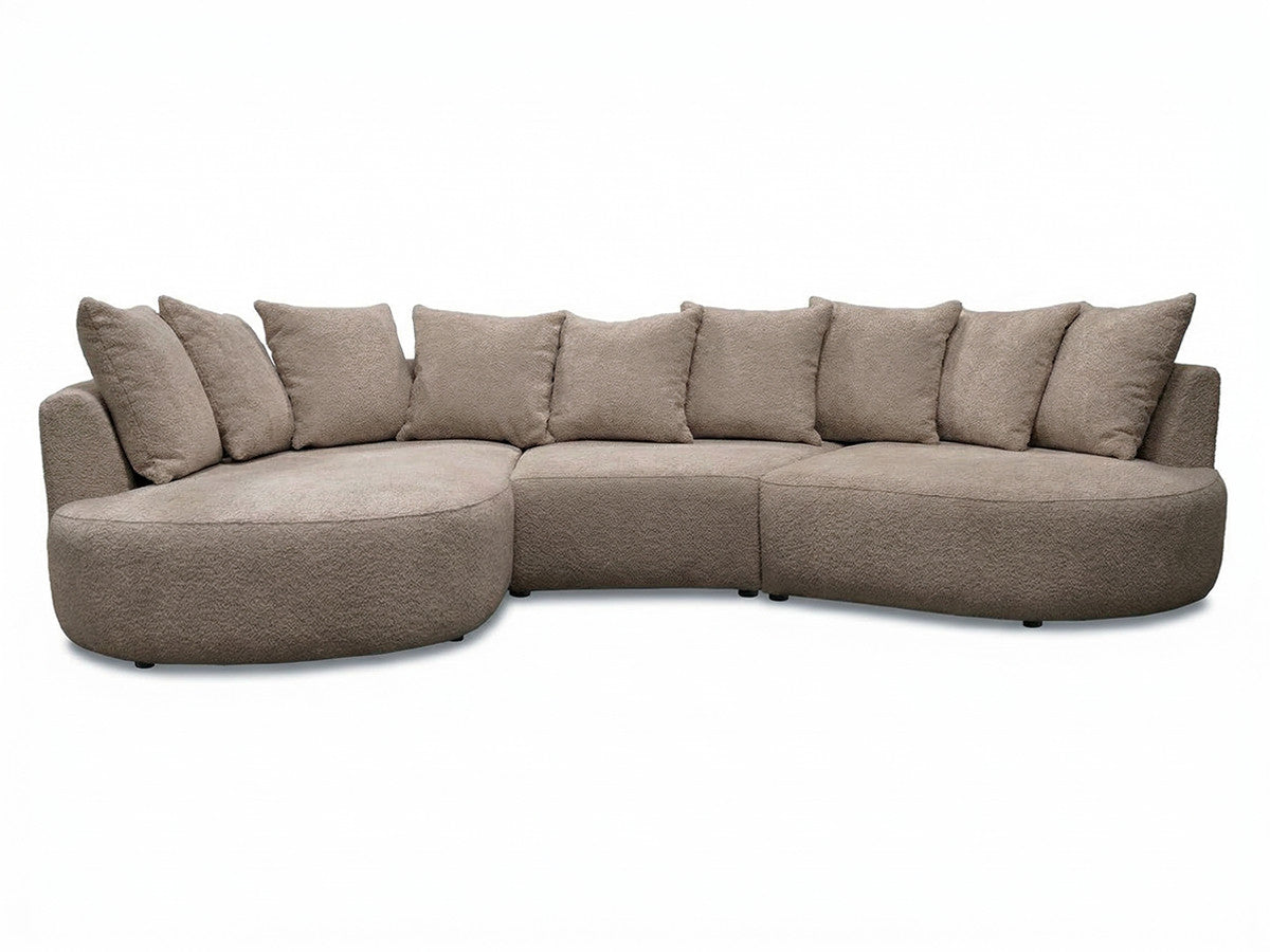Hjørnesofa CALYPSO i bouclé-stoff