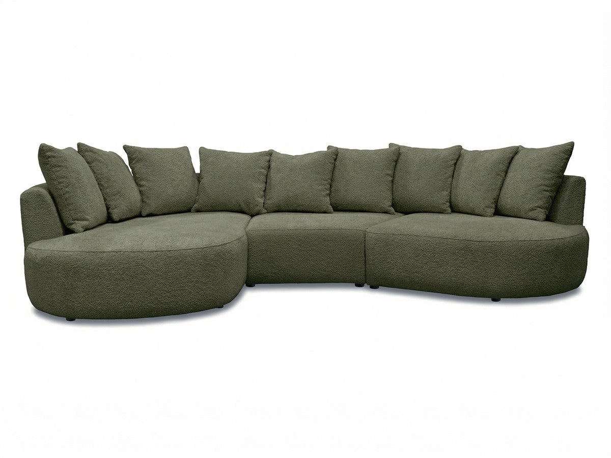 Hjørnesofa CALYPSO i bouclé-stoff