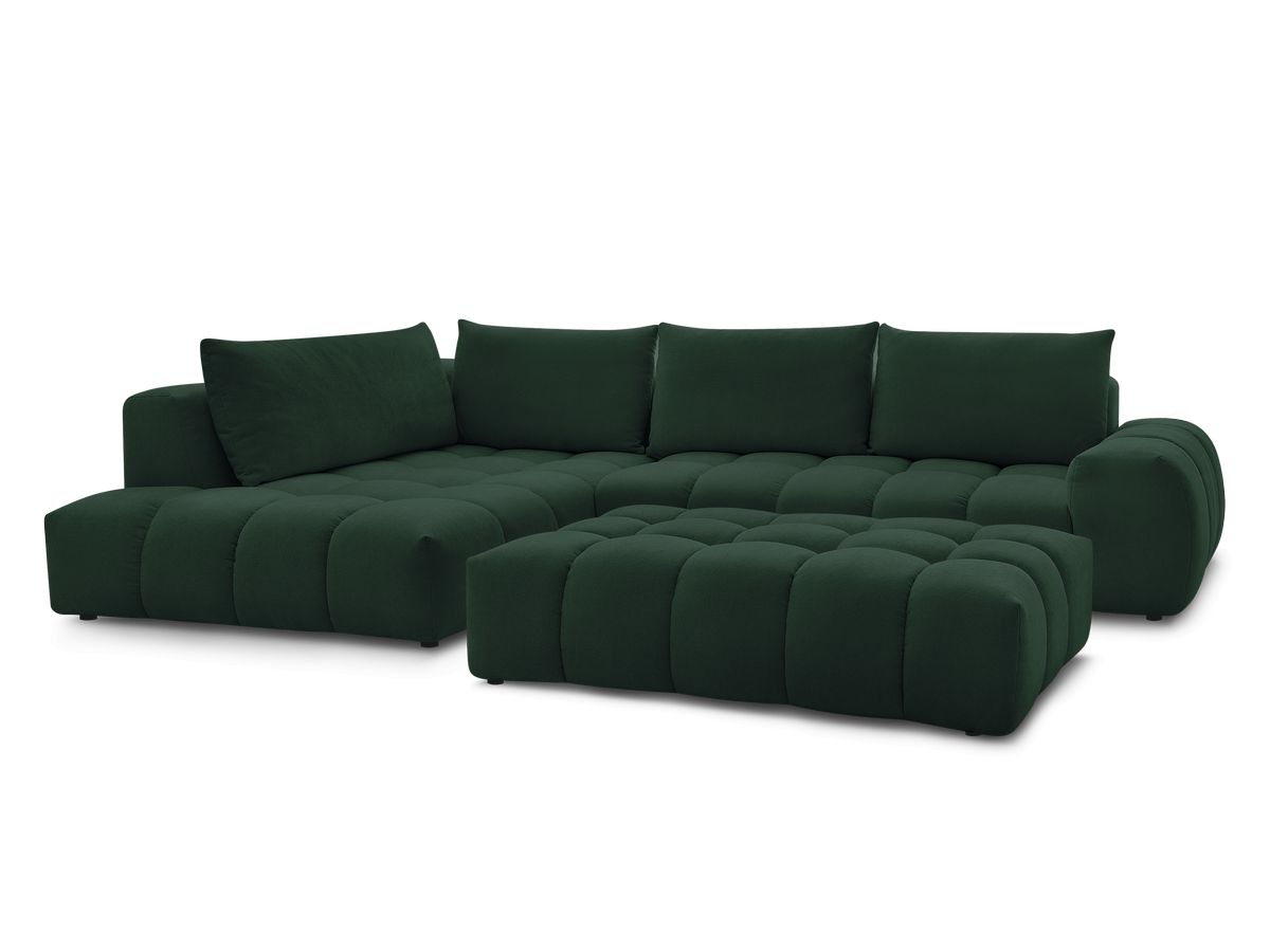 Hjørnesofa EVEREST i teksturert stoff med puff