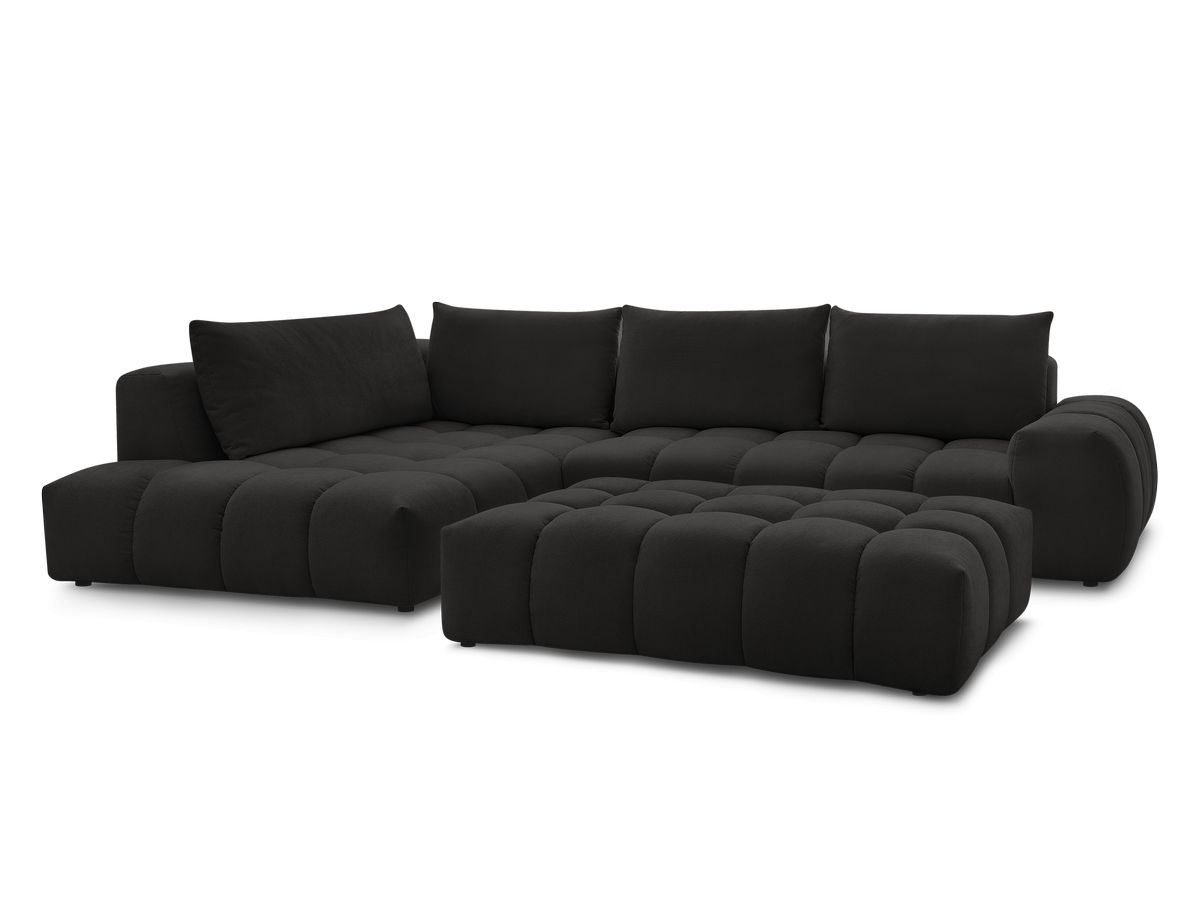 Hjørnesofa EVEREST i teksturert stoff med puff