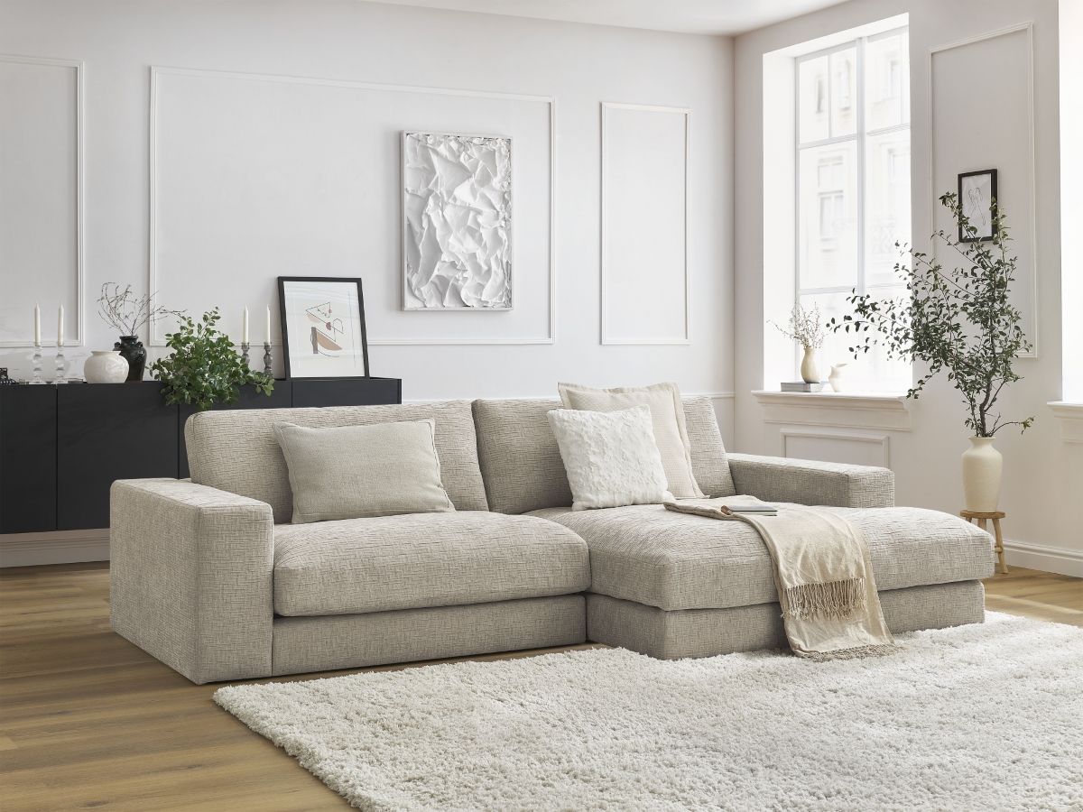 Hjørnesofa LEONARD i teksturert stoff