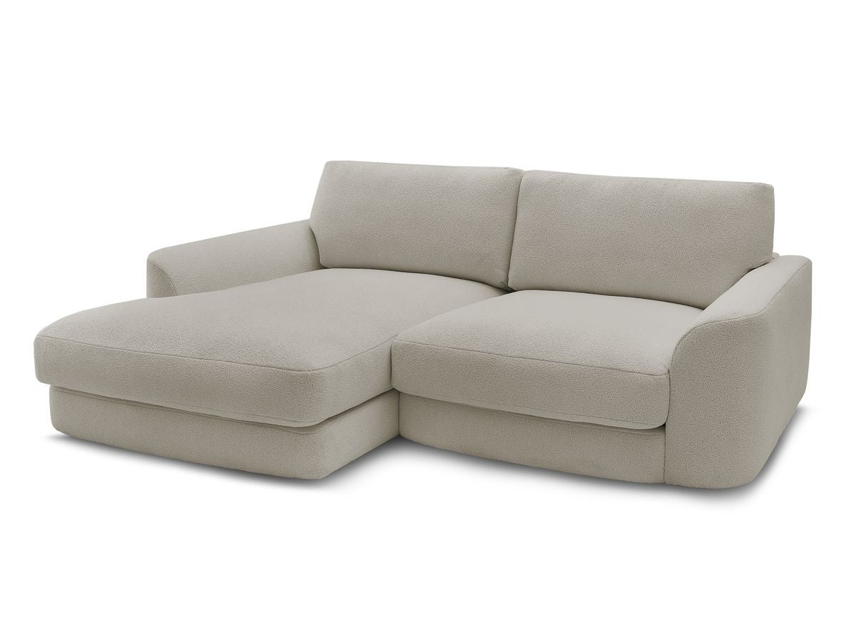 Hjørnesofa LEONORE i bouclé-stoff