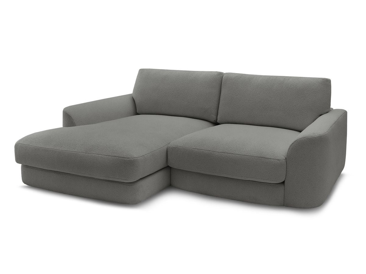 Hjørnesofa LEONORE i bouclé-stoff
