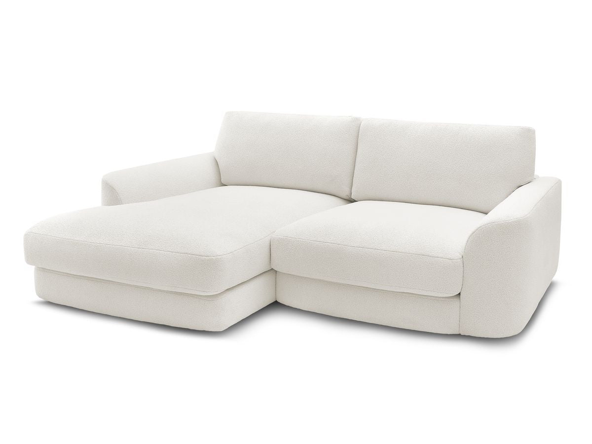 Hjørnesofa LEONORE i bouclé-stoff