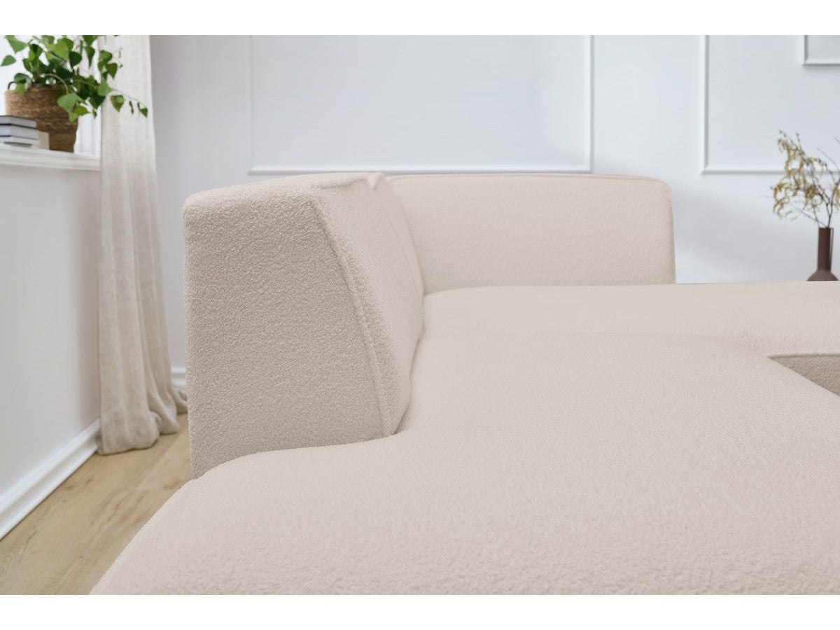 Hjørnesofa MEGEVE i bouclé-stoff