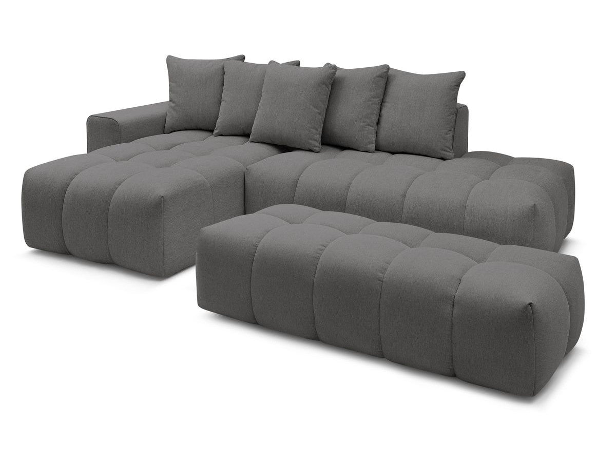 Hjørnesofa MONT-BLANC i stoff med puff