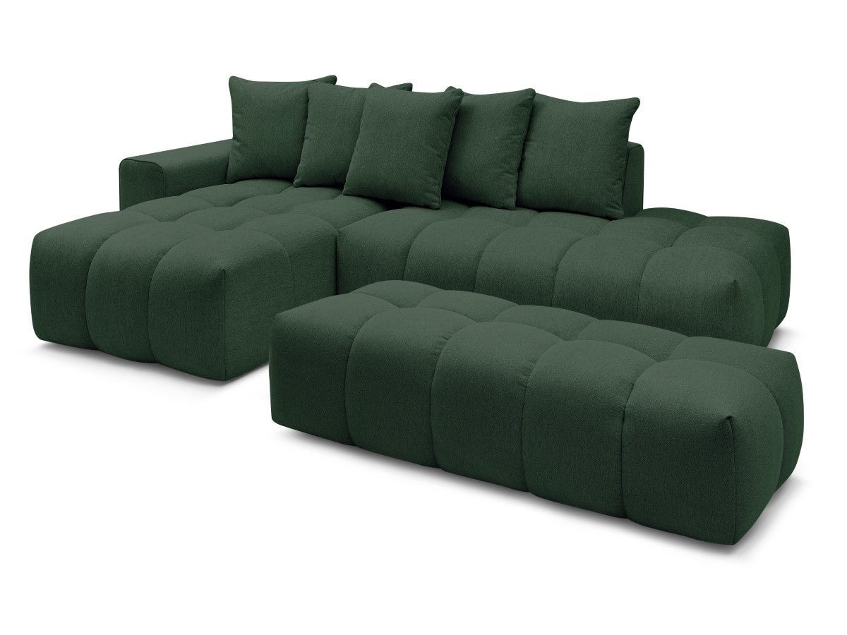 Hjørnesofa MONT-BLANC i stoff med puff