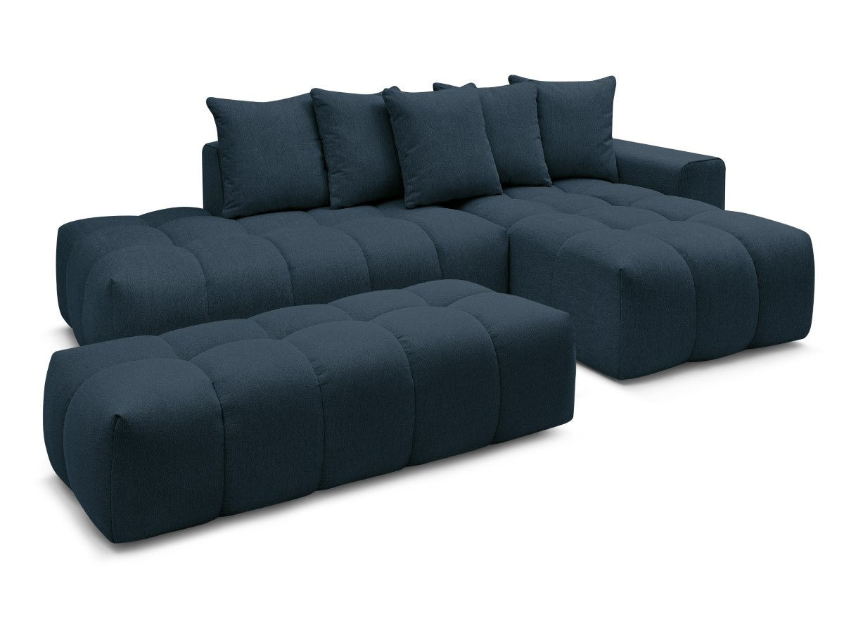 Hjørnesofa MONT-BLANC i stoff med puff