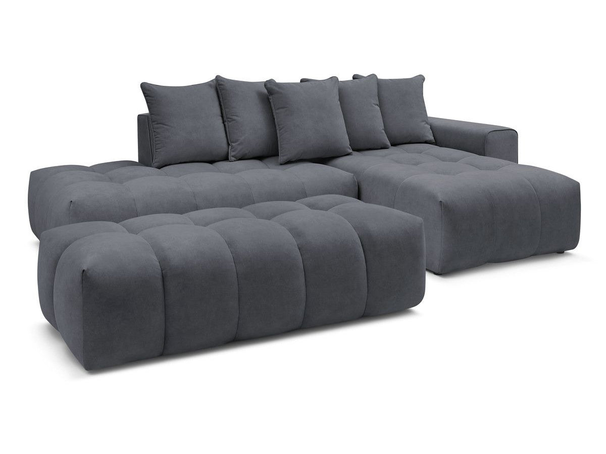 Hjørnesofa MONT-BLANC fløyel med puff