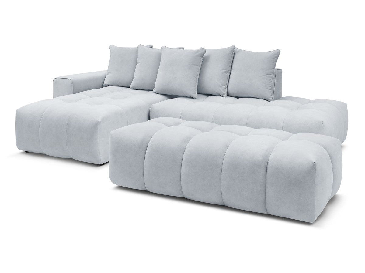 Hjørnesofa MONT-BLANC fløyel med puff