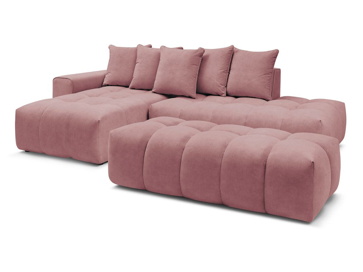 Hjørnesofa MONT-BLANC fløyel med puff