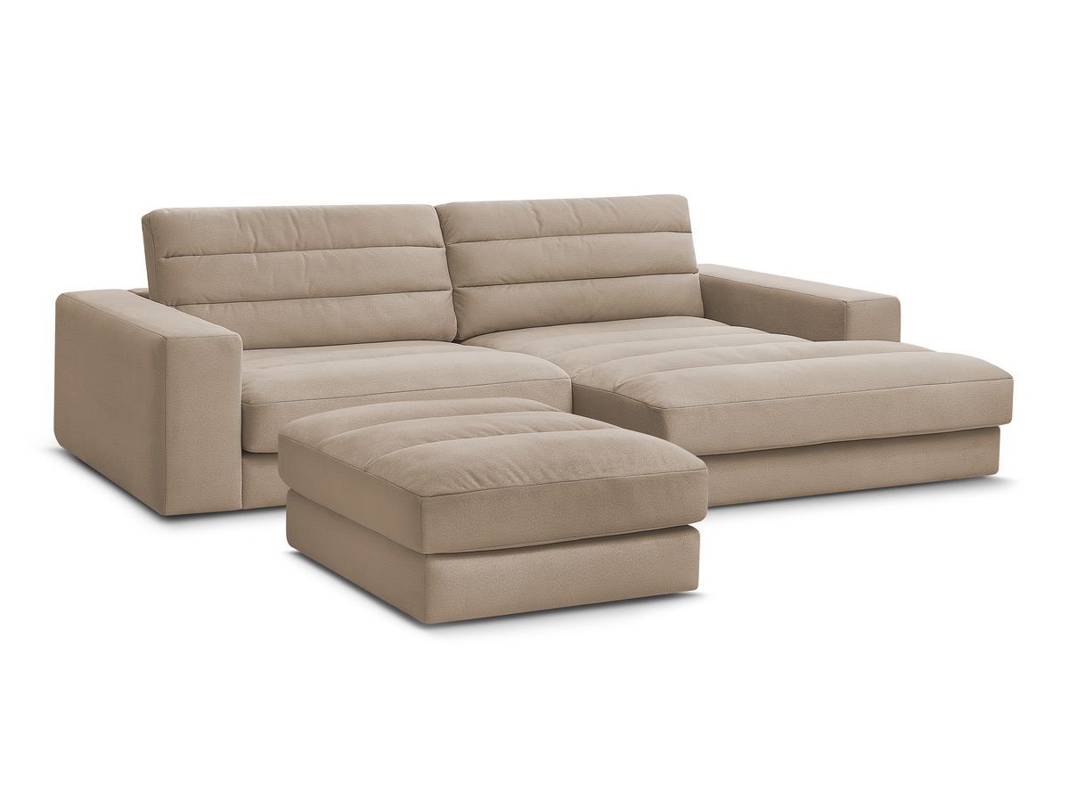 Hjørnesofa SIERRA fløyel med puff