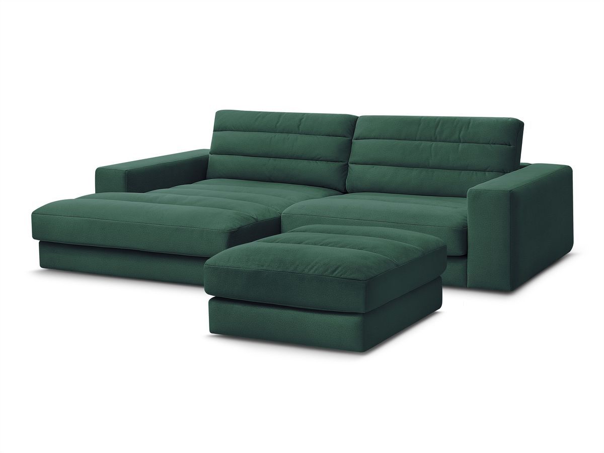 Hjørnesofa SIERRA fløyel med puff
